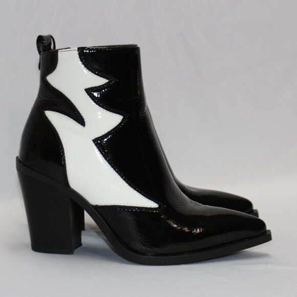 Jeeini of Paris Black Faux Leather Ankles Boots - Picture 11 of 13